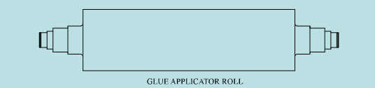 Glue applicator roll fingerless